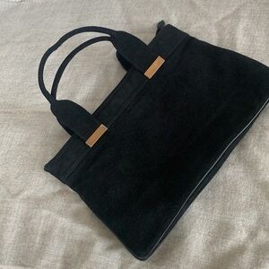 Sale — VTG CROUCH & FITZGERALD Black Suede Leather Bag